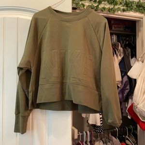 army green cropped sweatshirt
